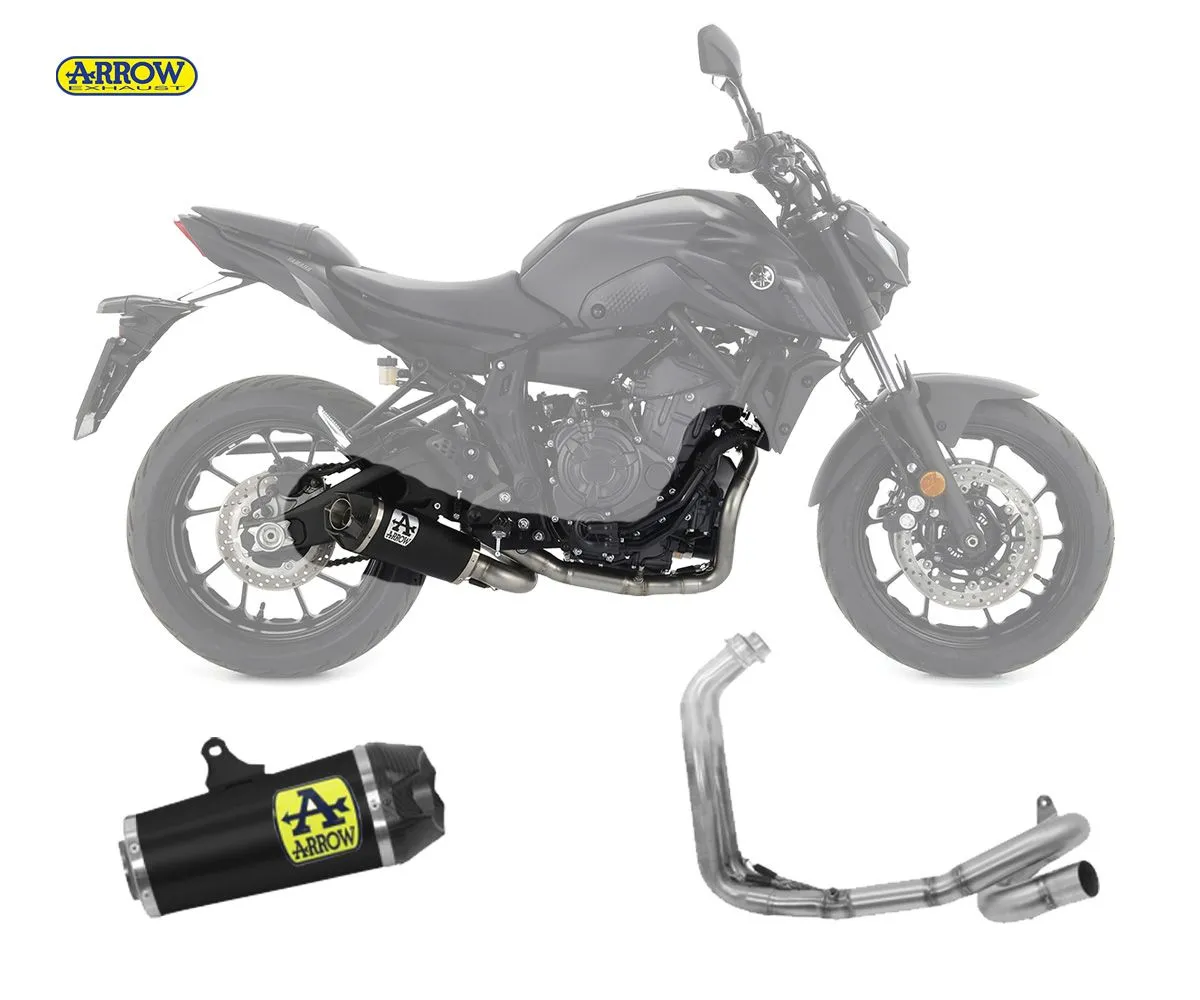 Scarico Completo Arrow Works Carbon End Cap Nichrom Nero Yamaha Mt-07 2021 > 2024-71920PKN--71735MI-241517