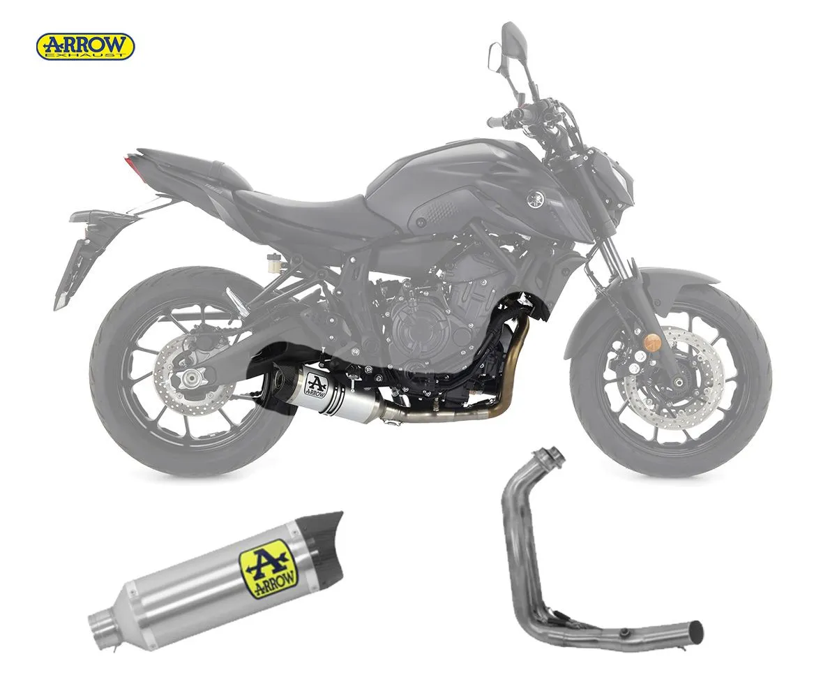 Scarico Completo Kat Arrow Thunder Carbon End Cap Alluminio Yamaha Mt-07 2021 > 2024-71930AK--71758KZ-241506