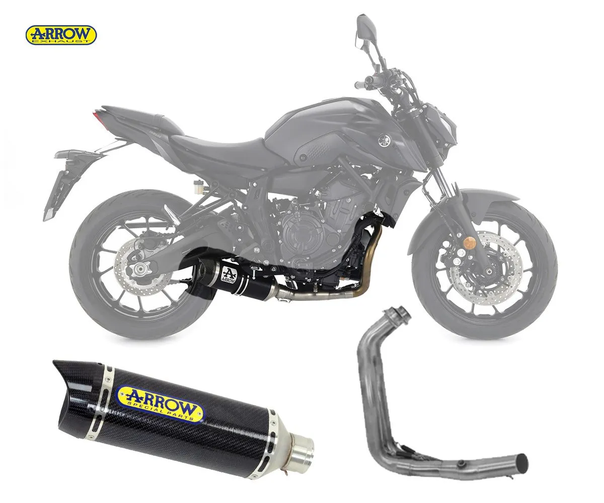 Scarico Completo Kat Arrow Thunder Carbon End Cap Carbonio Yamaha Mt-07 2021 > 2024-71930MK--71758KZ-241504