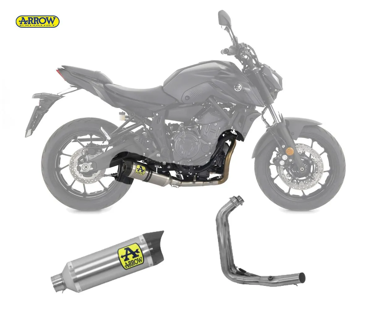 Scarico Completo Kat Arrow Thunder Carbon End Cap Titanio Yamaha Mt-07 2021 > 2024-71930PK--71758KZ-241502