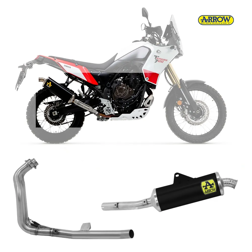 Scarico Completo Arrow Indyrace Inox/titan Alluminio Nero Yamaha Tenere 700 World Raid 2022 > 2024-72628AON--72185PD-299495
