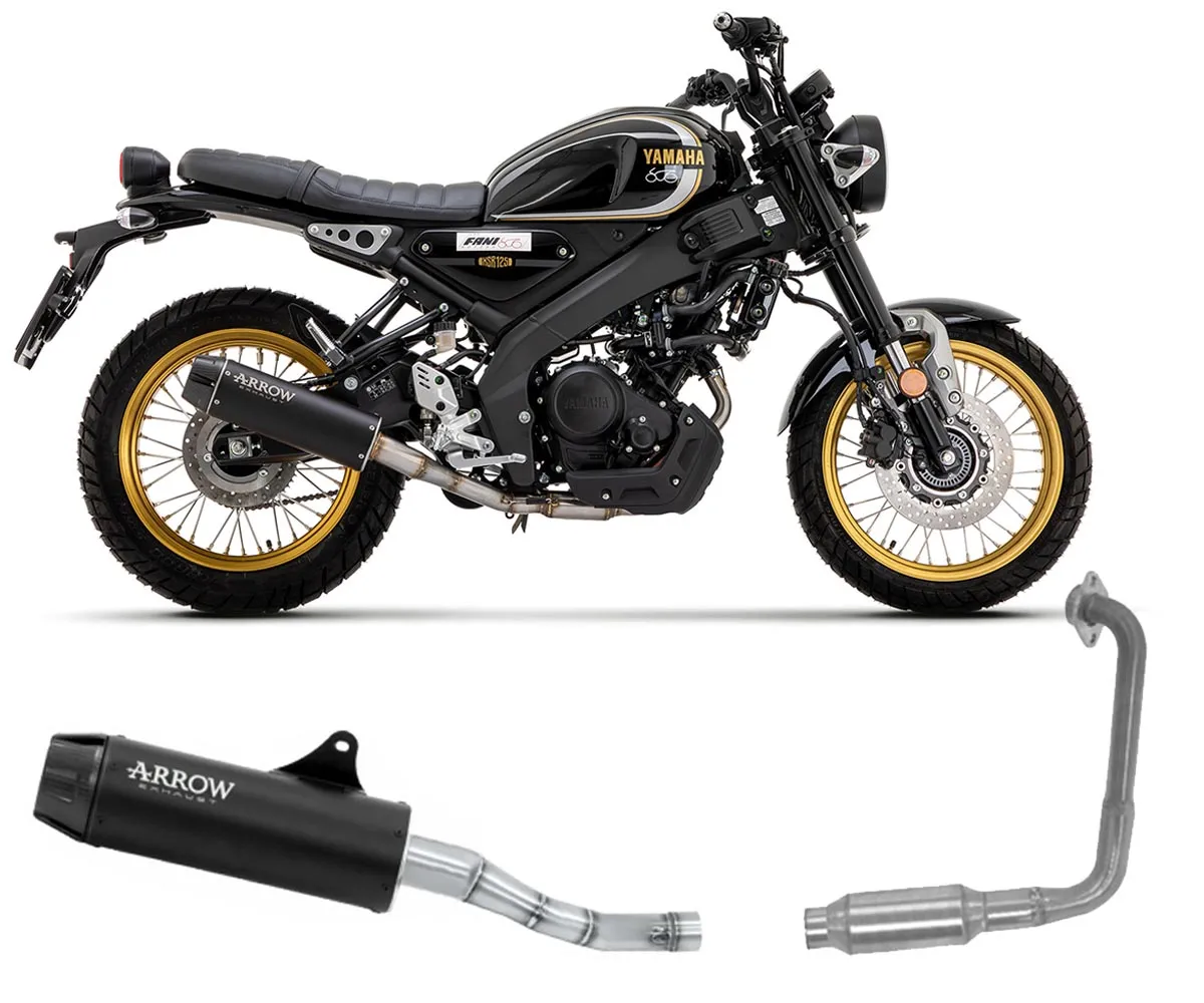 Scarico Completo Arrow Rebel Rb Acciaio Nero Yamaha Xsr 125 2022 > 2023-71948RB--51019MI-301810