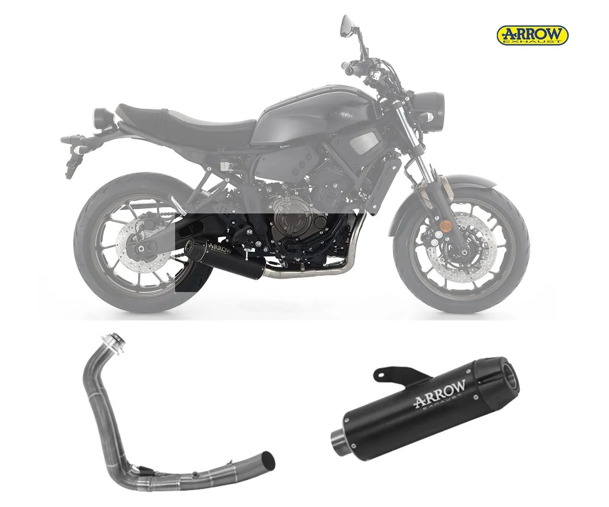 Scarico Completo Kat Arrow Rebel Carbon Endcap Alluminio Nero Yamaha Xsr 700 2021 > 2024-74509RB--71761KZ-248062