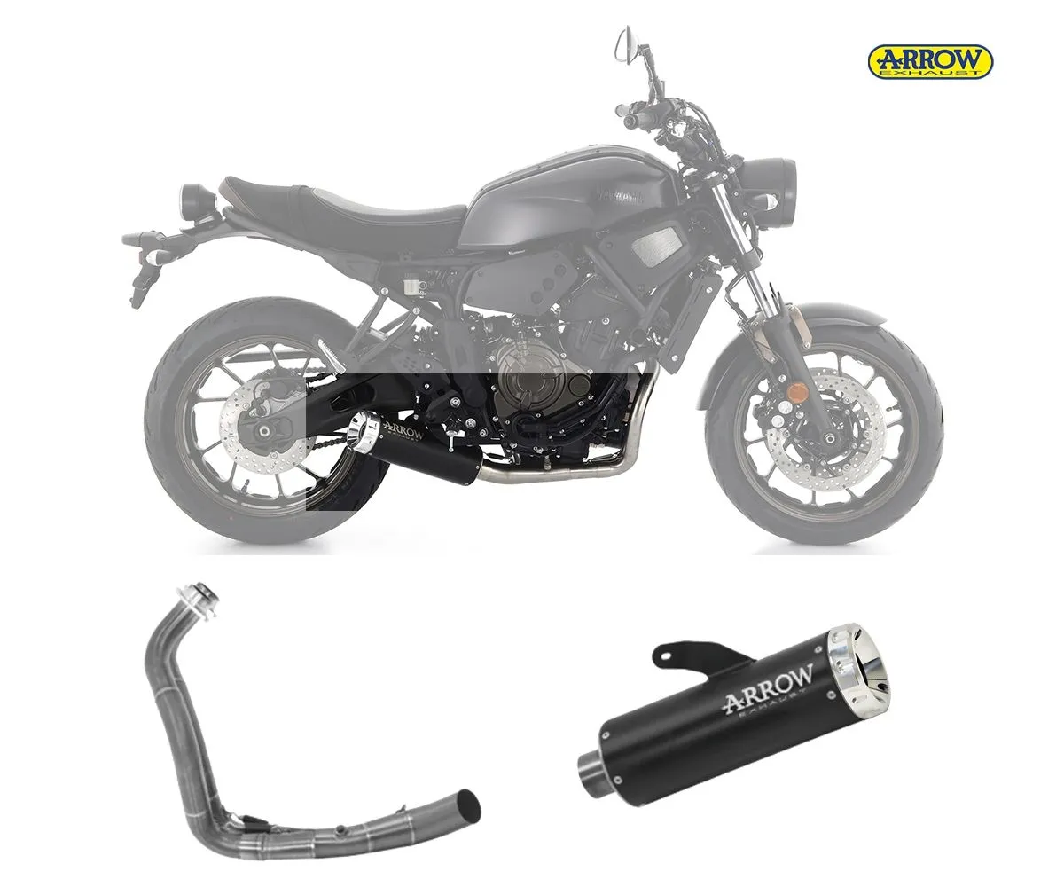 Scarico Completo Kat Arrow Rebel Aluminium Endcap Alluminio Nero Yamaha Xsr 700 2021 > 2024-74509RBA--71761KZ-248064