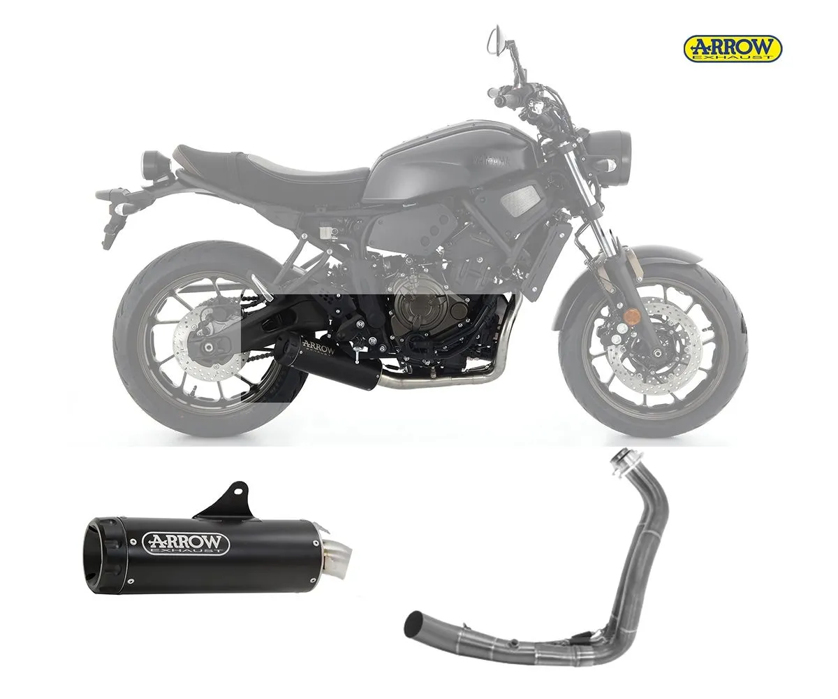 Scarico Completo Arrow Rebel Dark Aluminium Endcap Alluminio Nero Yamaha Xsr 700 2021 > 2024-74509RBN--71642MI-248067