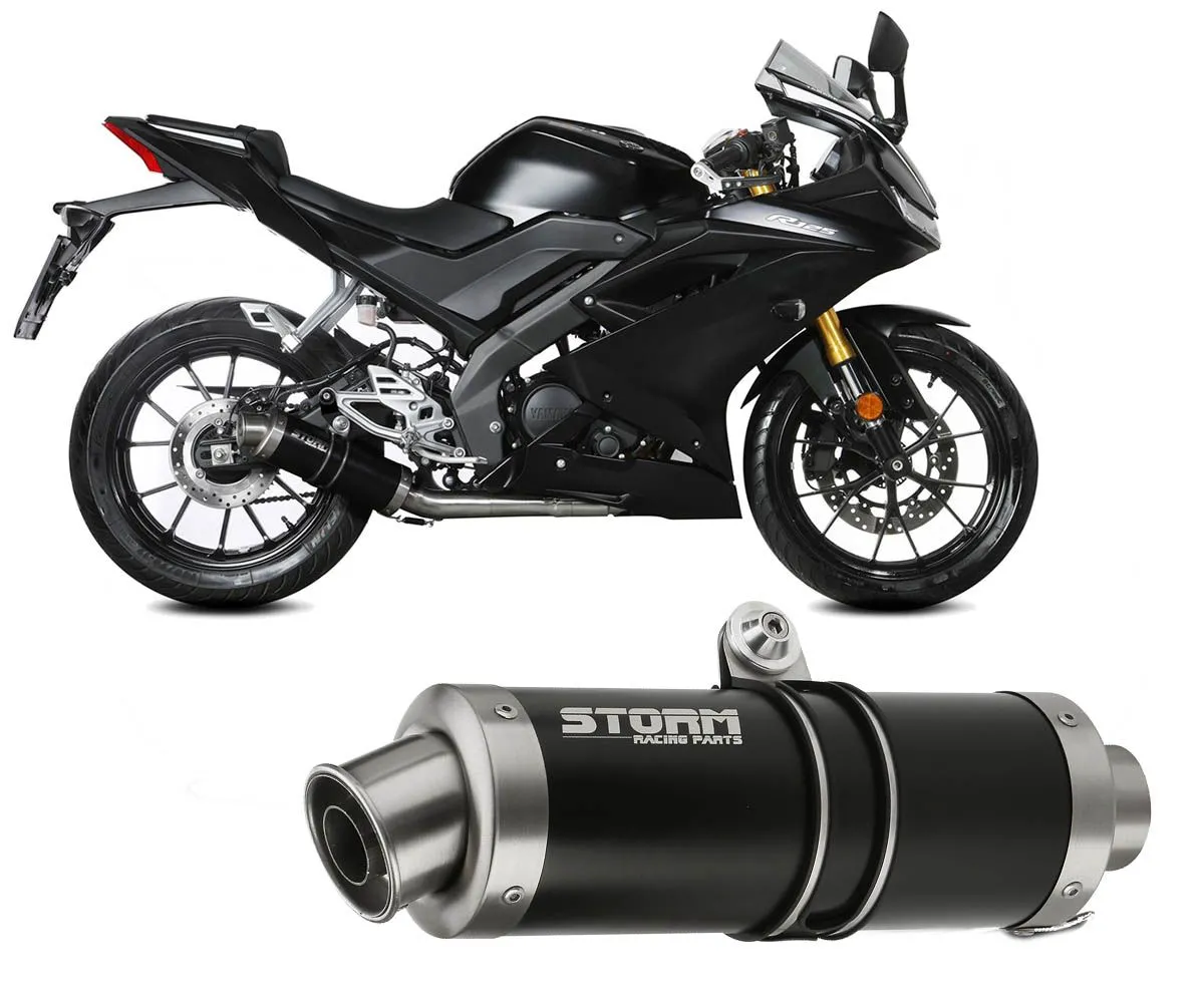 Scarico Completo Storm By Mivv Gp Black Acciaio Nero Yamaha Yzf R125 2019 > 2022-74.Y.067.LXSB-289584