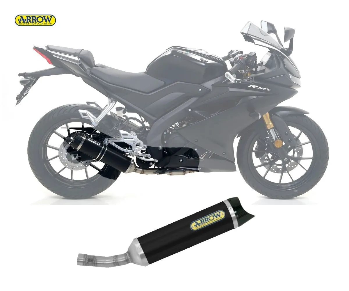 Scarico Completo Kat Arrow Thunder Carbon Cap Alluminio Nero Yamaha Mt 125 2021 > 2023-51019KZ--51518AKN-302104