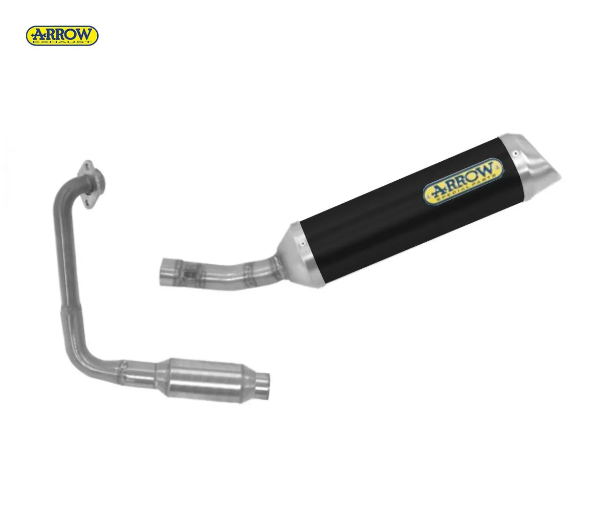 Scarico Completo Arrow Thunder Steel Cap Alluminio Nero Yamaha Mt 125 2021 > 2023-51019MI--51518AON-302112