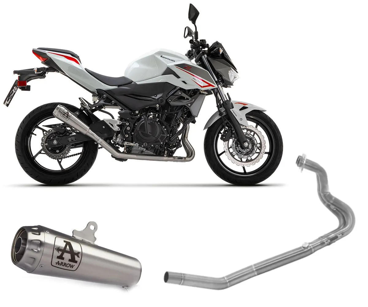 Terminale Scarico Arrow Pro-race Steel Nichrom+collettore Per Kawasaki Z 400 2023 > 2024-71874PRI--71775MI-297113