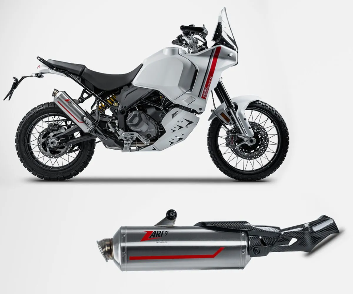 Terminale Di Scarico Zard Sabbia In Acciaio Inox E5 Per Ducati Desertx 2022 > 2024-ZDU132S10SSO-297143
