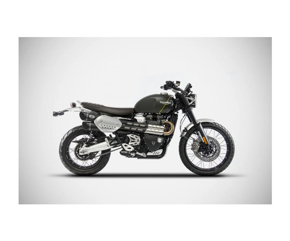 Impianto Di Scarico Zard Ztph091ssr-p2 Nero Triumph Scrambler 1200 2019-ZTPH091SSR-P2-247853
