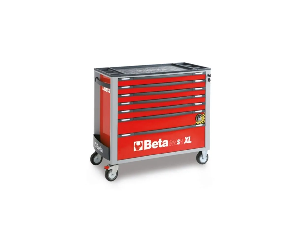 Cassettiera Mobile Beta Rosso 7 Cassetti, Sistema Antiribaltamento,modello Lungo-C24SAXL/7-R-249126