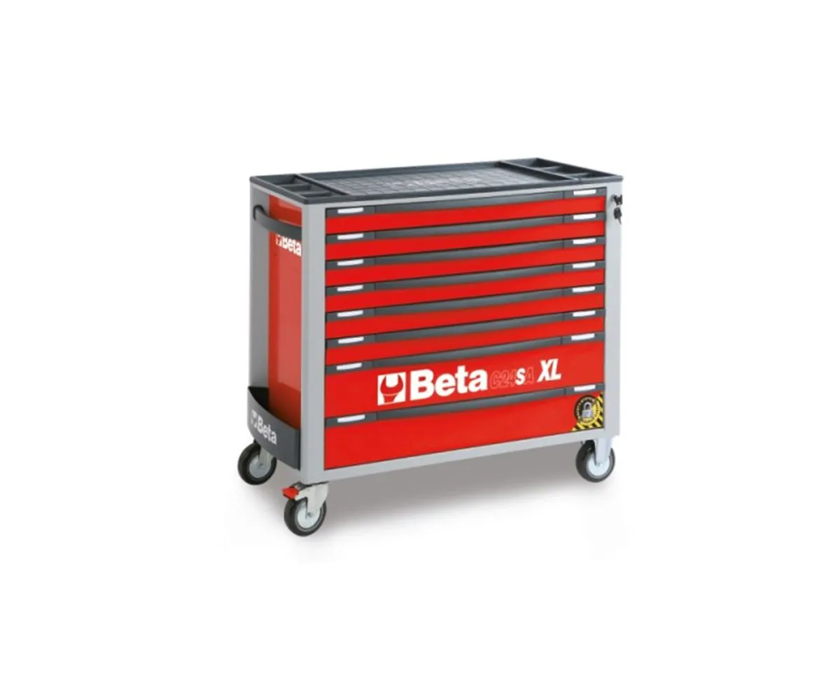 Cassettiera Mobile Beta Rosso 8 Cassetti Sistema Antiribaltamento,modello Lungo-C24SAXL/8-R-249129