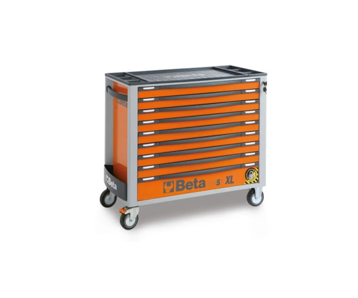 Cassettiera Mobile Lungo Beta Arancione 9 Cassetti Sistema Antiribaltamento-C24SAXL/9-O-249130