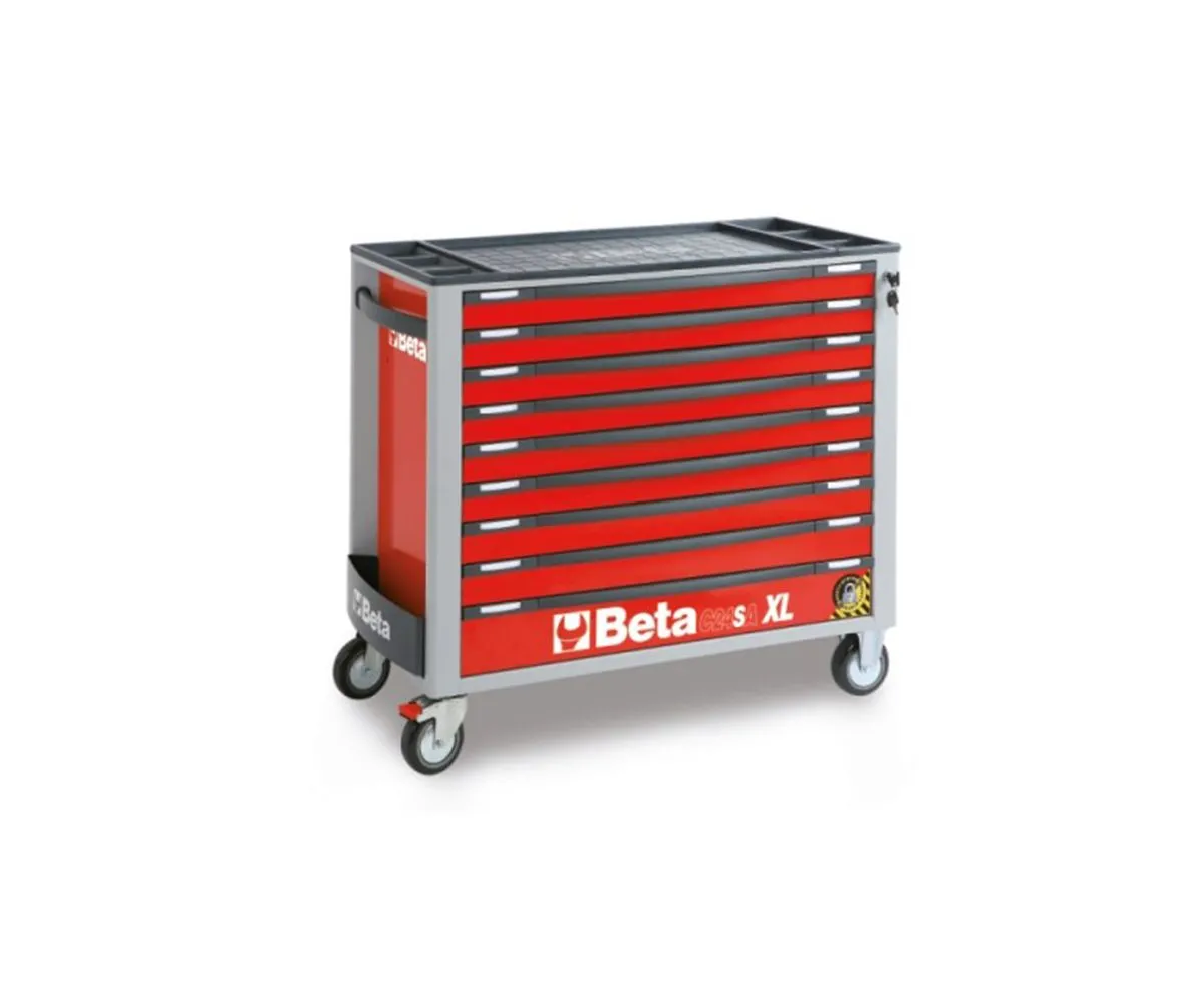Cassettiera Mobile Beta Rosso 9 Cassetti Sistema Antiribaltamento, Modello Lungo-C24SAXL/9-R-249132