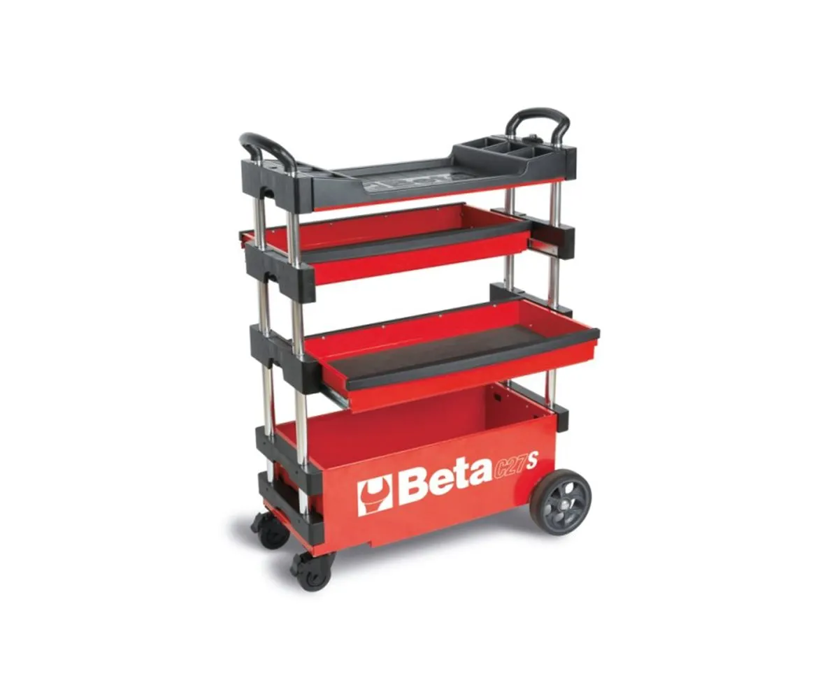 Carrello Beta Portautensili Rosso Richiudibile Per Interventi Esterni-C27S-R-249214