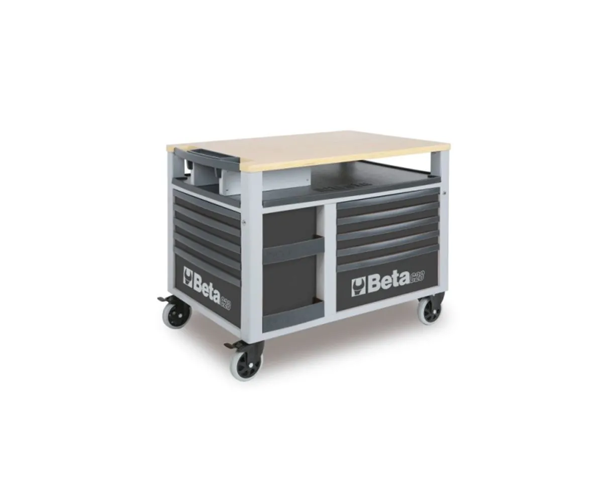 Carrello Beta Supertank Grigio Con Piano Di Lavoro E 10 Cassetti-C28-G-249137