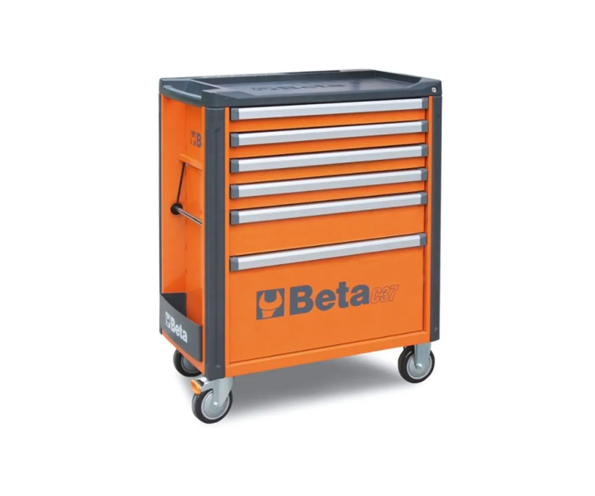 Cassettiera Mobile Portautensili Beta Arancione, 69kg Con 6 Cassetti-C37/6-O-249083
