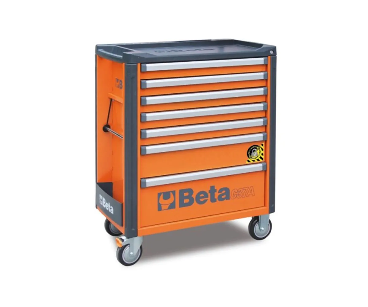 Cassettiera Mobile Beta Arancione, 7 Cassetti Con Sistema Antiribaltamento-C37A/7-O-249092