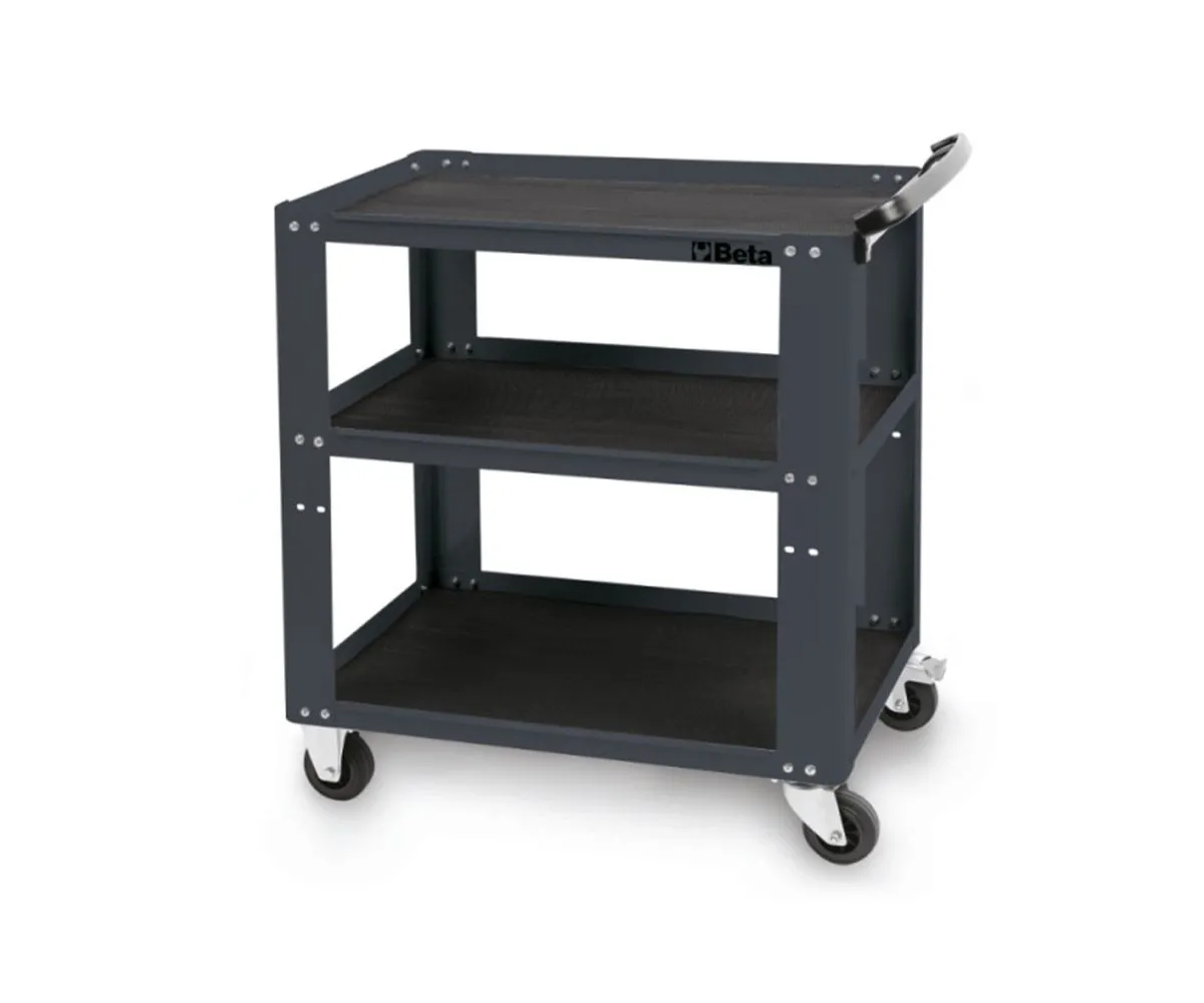Carrello Grigio Beta 21kg 3 Ripiani Ricoperti In Gomma Millerighe Antiscivolo-C51-G-249210