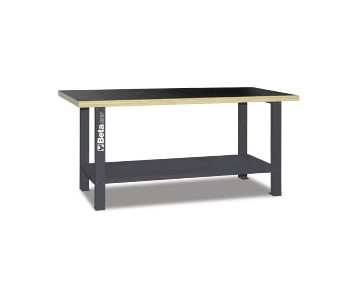 Banco Beta Da Lavoro Grigio Con Piano In Legno 54,5 Kg-C56B-G-249201
