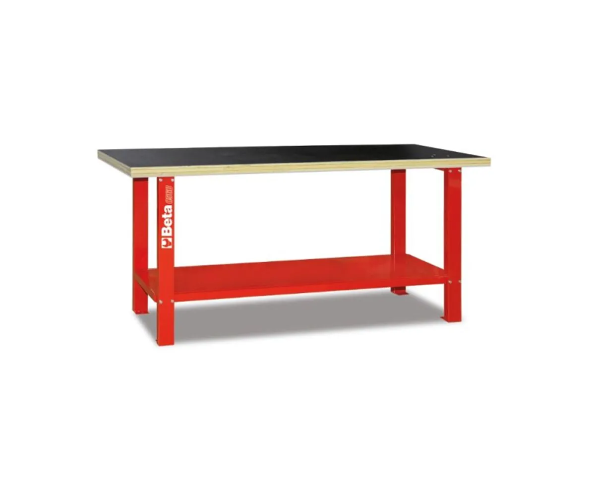 Banco Beta Da Lavoro Rosso Con Piano In Legno 54,5 Kg-C56B-R-249202