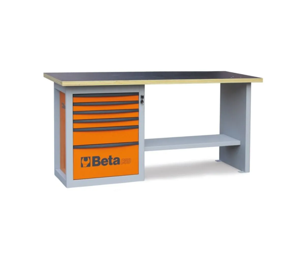 Banchi Beta Da Lavoro Endurance 115kg Arancione Con 1 Cassettiera Da 6 Cassetti-C59A-O-249203