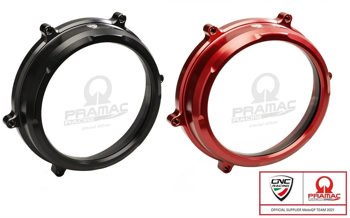 Coperchio carter frizione trasparente CNC Racing per Ducati 1199 Panigale Superleggera 2014 Pramac Racing Limited Edition