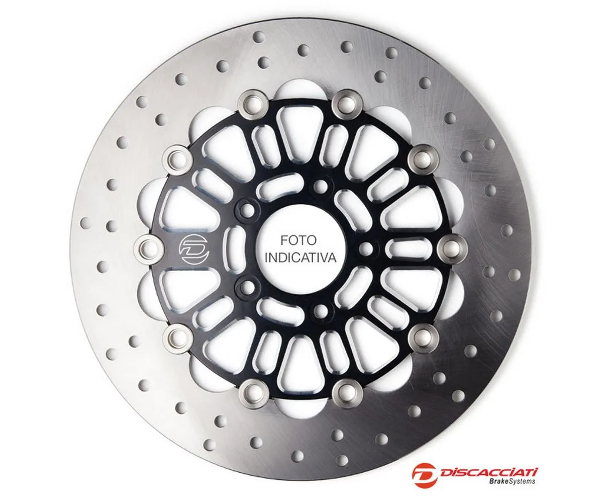 Disco Freno Anteriore Discacciati Harley Davidson Dyna ø300mm 2006 > 2021 Intercambiabile All'originale Nero + Finitura Fresata-FDHD2007NBF-247446