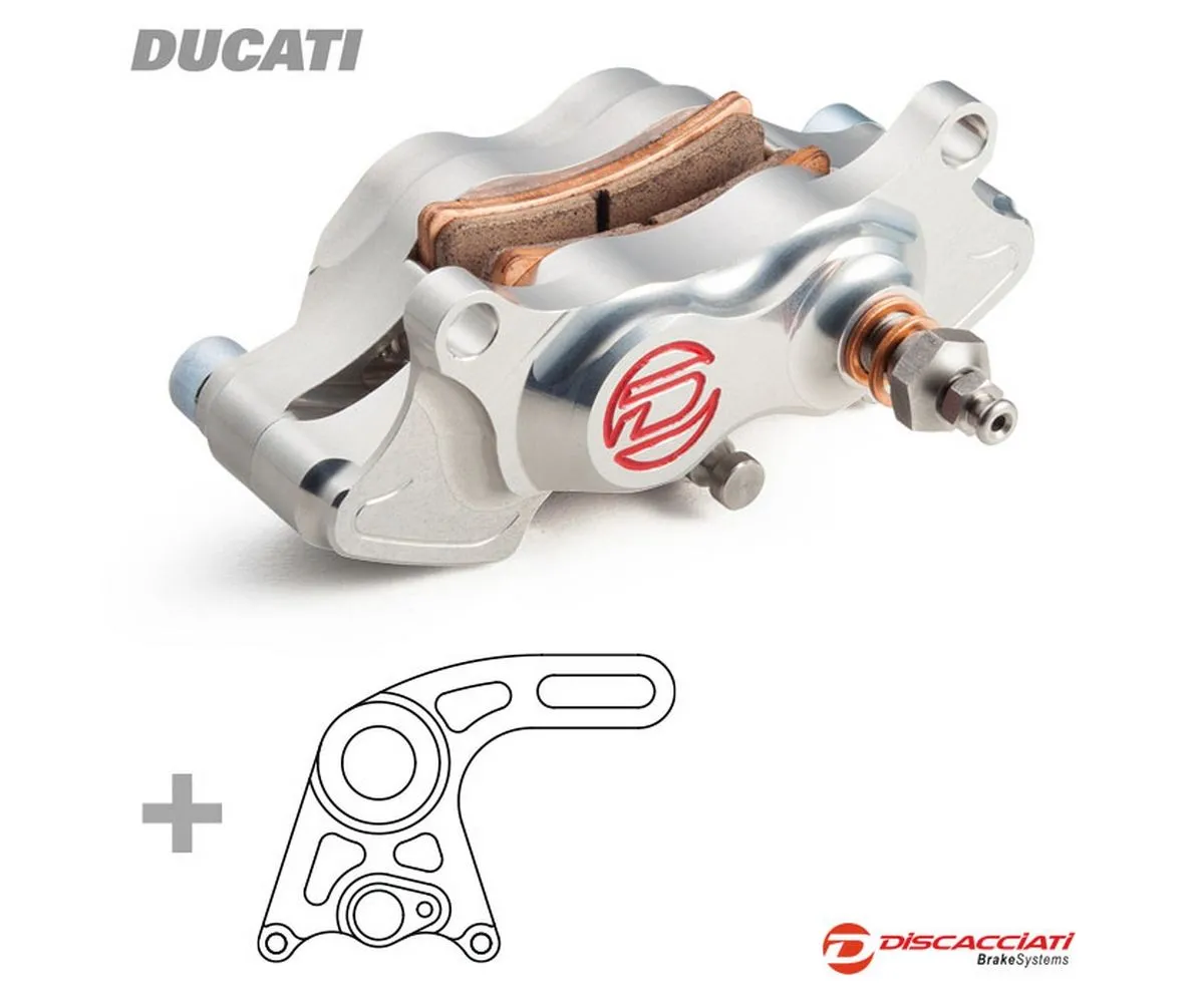 Kit Pinza Freno Posteriore Discacciati 4 Pistoni ø22 + Disco ø210 + Supporto Ducati 749/999 All Models Silver-FDKP101S-246466