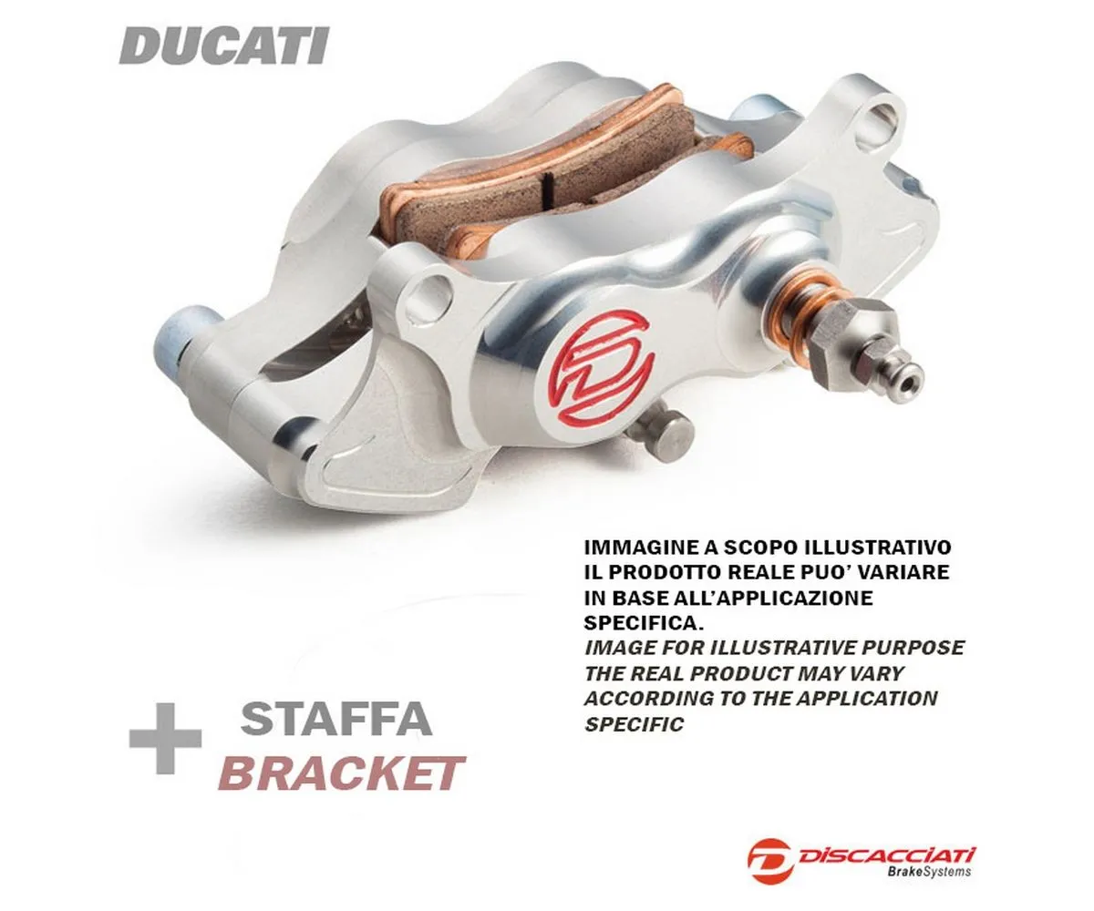 Kit Pinza Freno Posteriore Discacciati 2 Pistoni + Supporto E Distanziale Ducati Paul Smart/sport Classic Forgiata Silver-FDKP105S-246474
