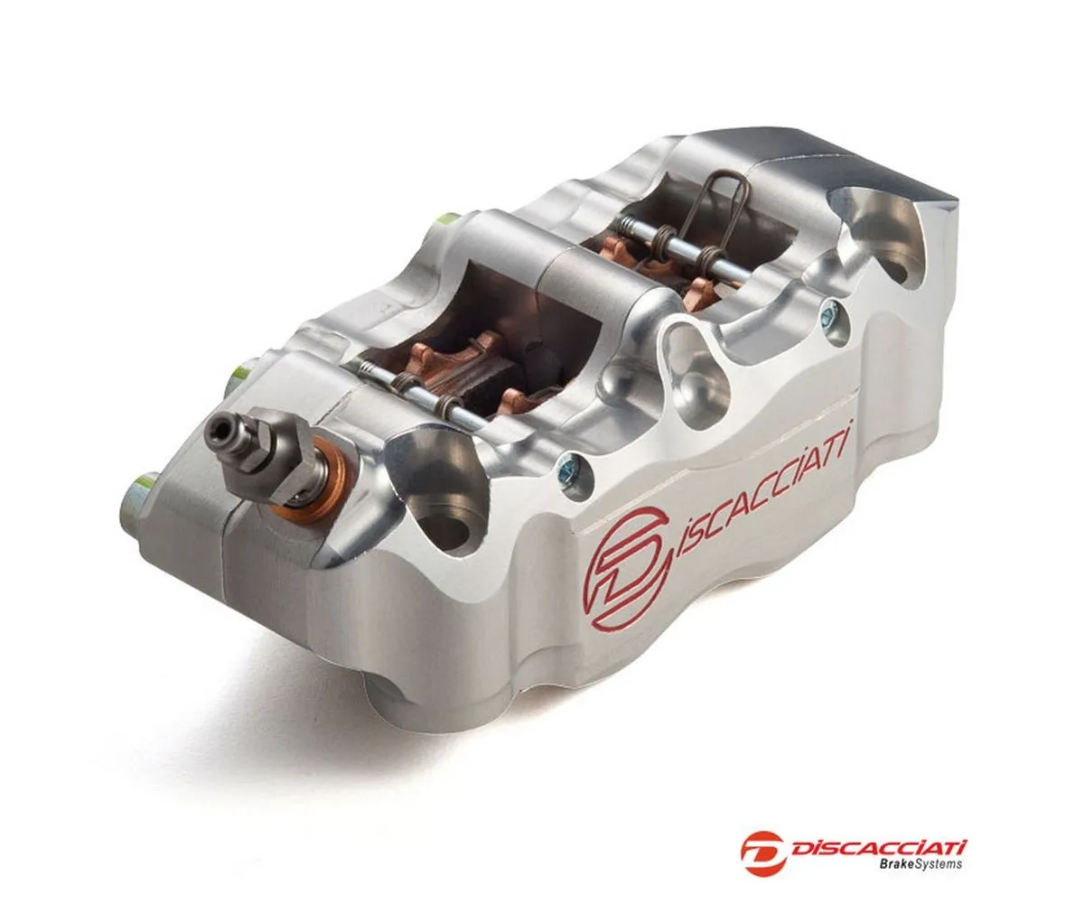 Pinza 4 Pistoni Radiale Destra Discacciati Interasse 108 Mm Con Pastiglie Anodizzato Silver-FDRT108DS-246364