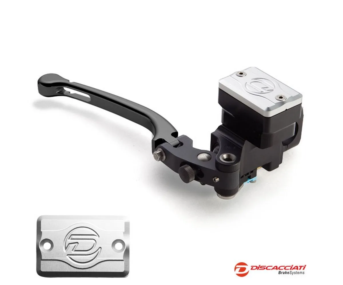 Pompa Radiale Freno Discacciati D.14 Con Serbatoio Rettangolare Leva Nero Tappo Serbatoio Silver-FDR0070NKNS-246205