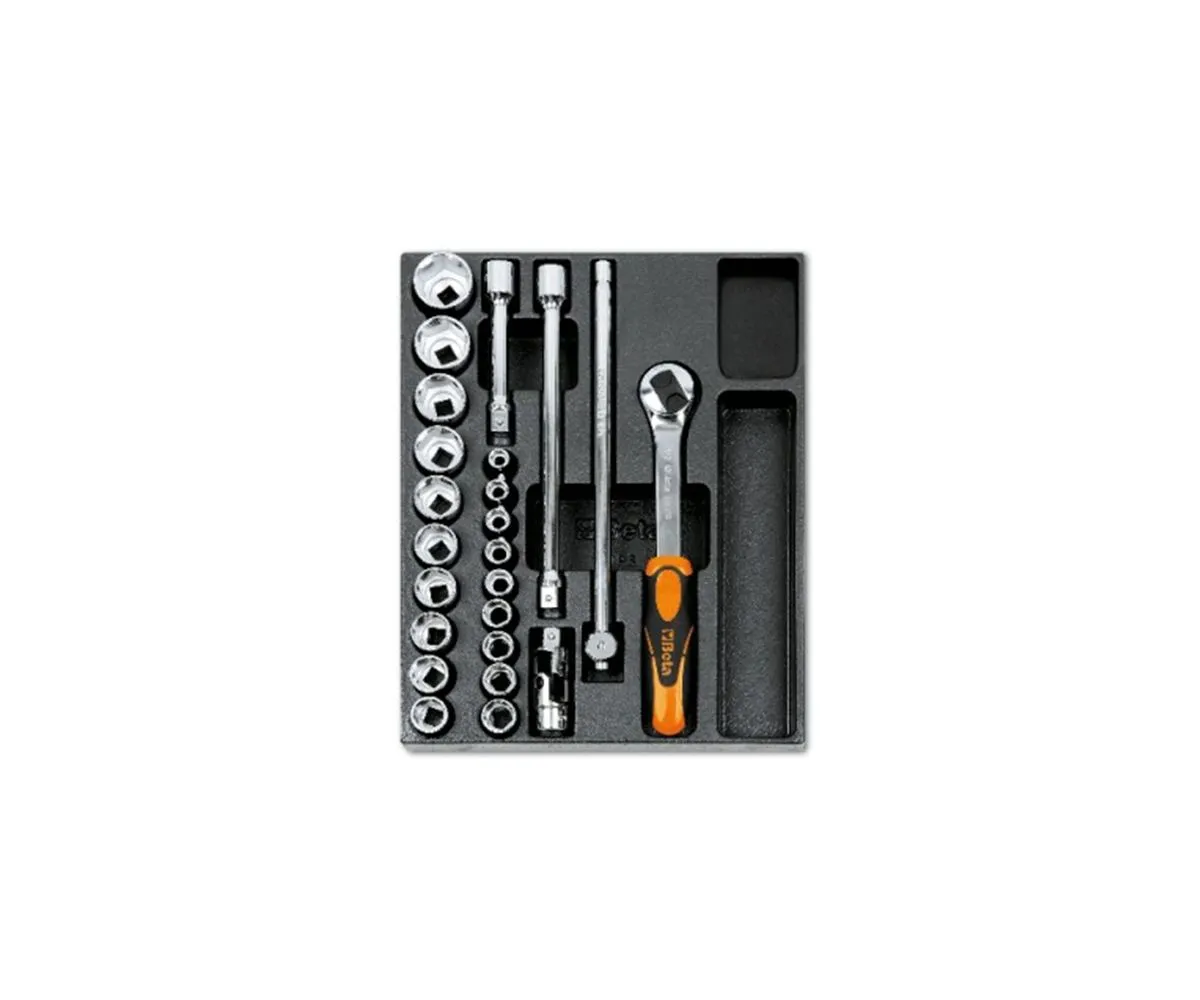Termoformato Rigido Beta In Abs Con 19 Bussole Esagonali Da 1/2 E Attrezzi Vari-T83-249174